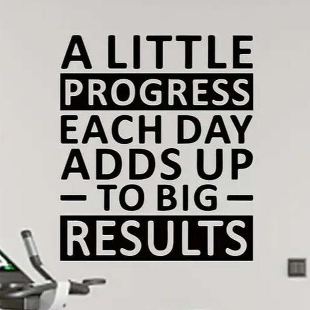 "A Little Progress Each Day" Motivational Wall Decal 15.7" x 18.9" Home & Garden:Home Décor:Decals, Stickers & Vinyl Art Style Your Walls